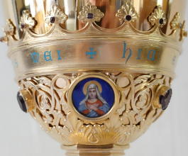 Solid silver gilt antique French Gothic Chalice.